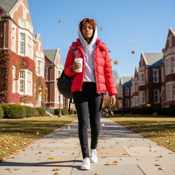 Maje NWT Down Puffer Jacket Hooded Coat Size L - Picture 8 of 11